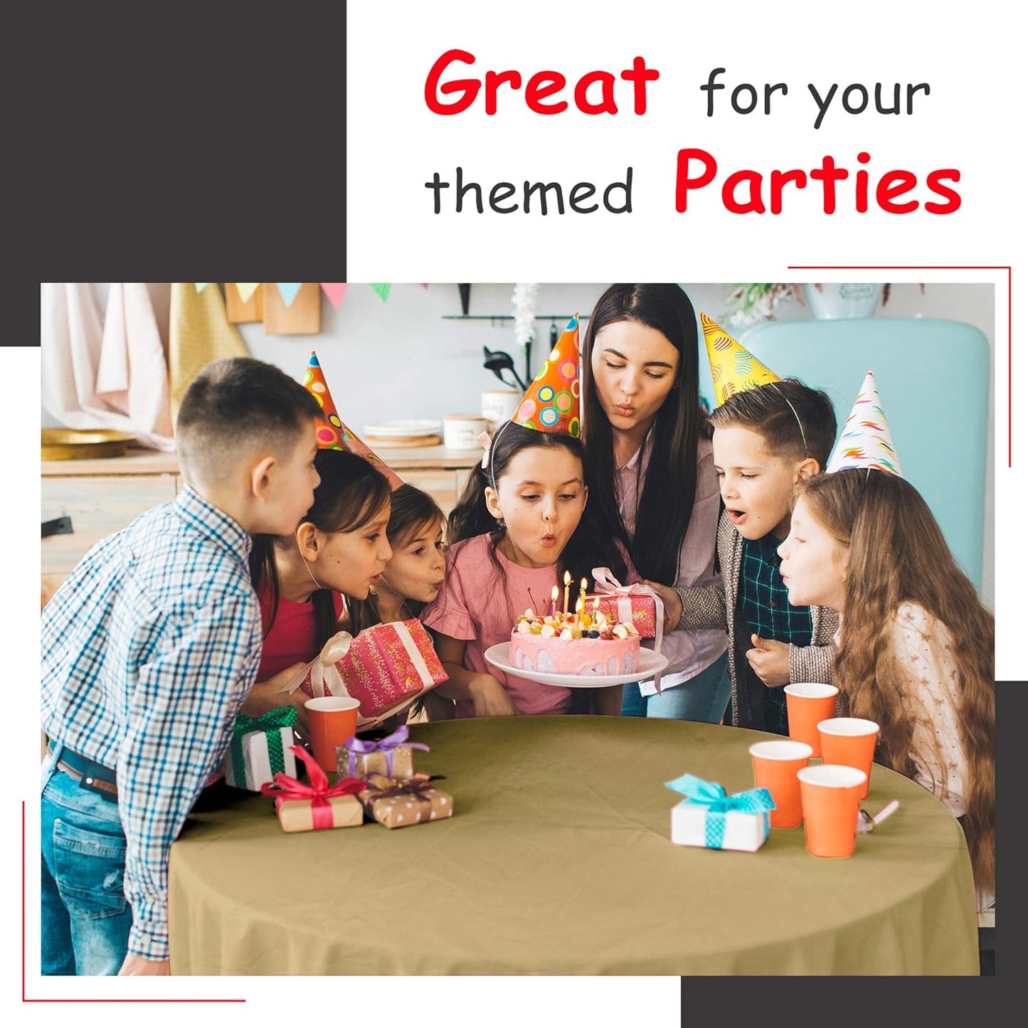 14 Pack Black 54 x 108 in. Rectangle Disposable Plastic Tablecloths - Smooth Decorative Covers for Parties, Weddings
