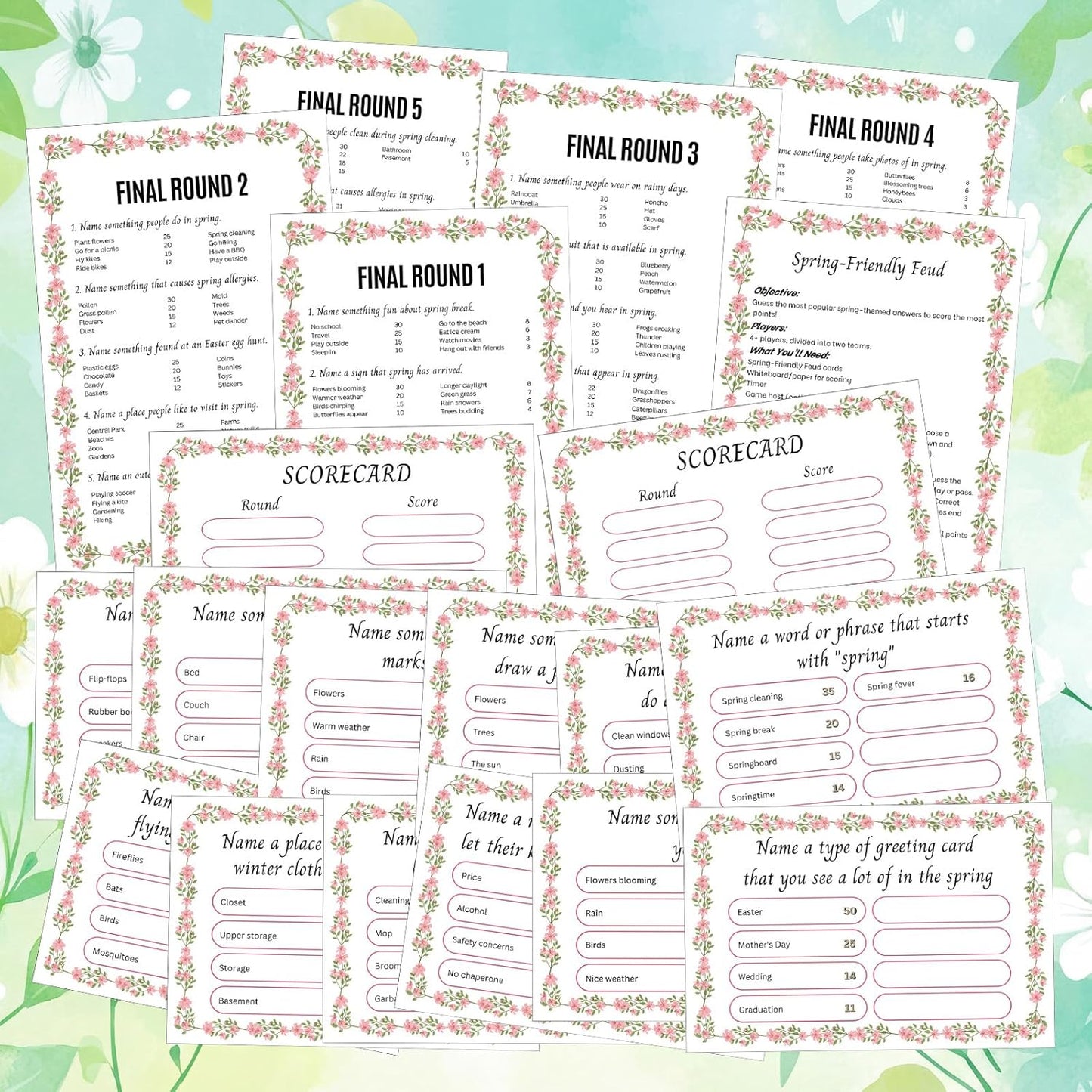 20 Pcs Retirement Friendly Feud Game Set Retirement Party Game Trivia Quiz with 18 Card 2 Buzzer for Adults Family Games Activities Party Supplies, Battery Not Included