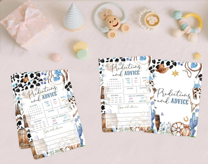Cowboy Baby Shower Bingo Game, Pack of 30 Game Cards, Wild West Rodeo Shower Game, Gender Reveal Party Decorations, Gender Neutral - KR59