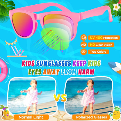 INNOCHEER Party Sunglasses for Kids with UV400 Protection Eyewear Neon Sunglasses for Boys, Girls - Great Gift for Party Favors, Birthday Party and Outdoor Activity