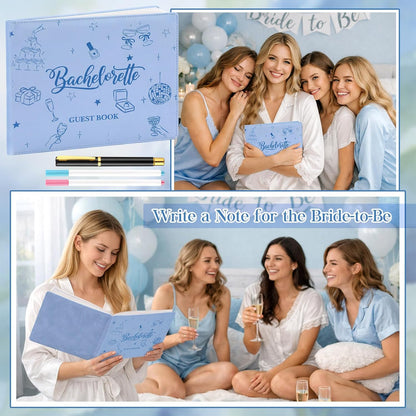 Patelai Bachelorette Party Guest Book with Pen, 8.7 x 7.1 Inches for Bridal Shower Scrapbook Photo Album Signature Memory Keepsake Book Bachelorette Wedding Party Favors, 56 Sheets