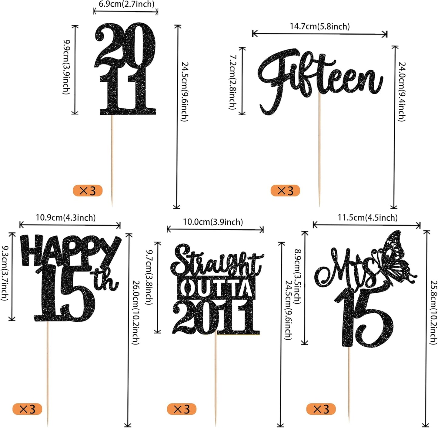 15 PCS 50th Birthday Centerpiece Sticks Fifty Happy 50th Straight Outta 1976 Table Flower Centerpieces Sticks Cheers to 50 Floral Decorations for 50th Birthday Party Centerpieces Supplies Black