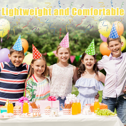 CANREVEL Party Hats for Adults, Birthday Party Headwear Supplies, Cone Hats Bulk for Women Men