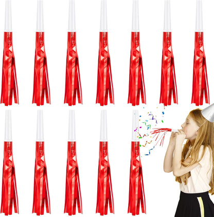 12 Pcs Glitter Noise Makers Metallic Fringed Party Blower for Adults Birthday Graduation New Years Party Favors Supplies (Colorful)