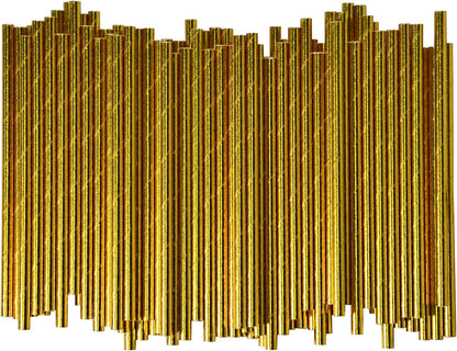 5.75 inch Orange Paper Cocktail Straws, Short Disposable Drinking Straws 500 Counts, Unwrapped - Compostable