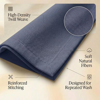 ACCENTHOME Natural Cotton Linen Napkin Set of 12 18x18 inch Dinner Napkins - Washable Soft Premium Hotel Quality Reusable Hemmed Edges Napkins Perfect Table Linens for Family Dinners, Weddings