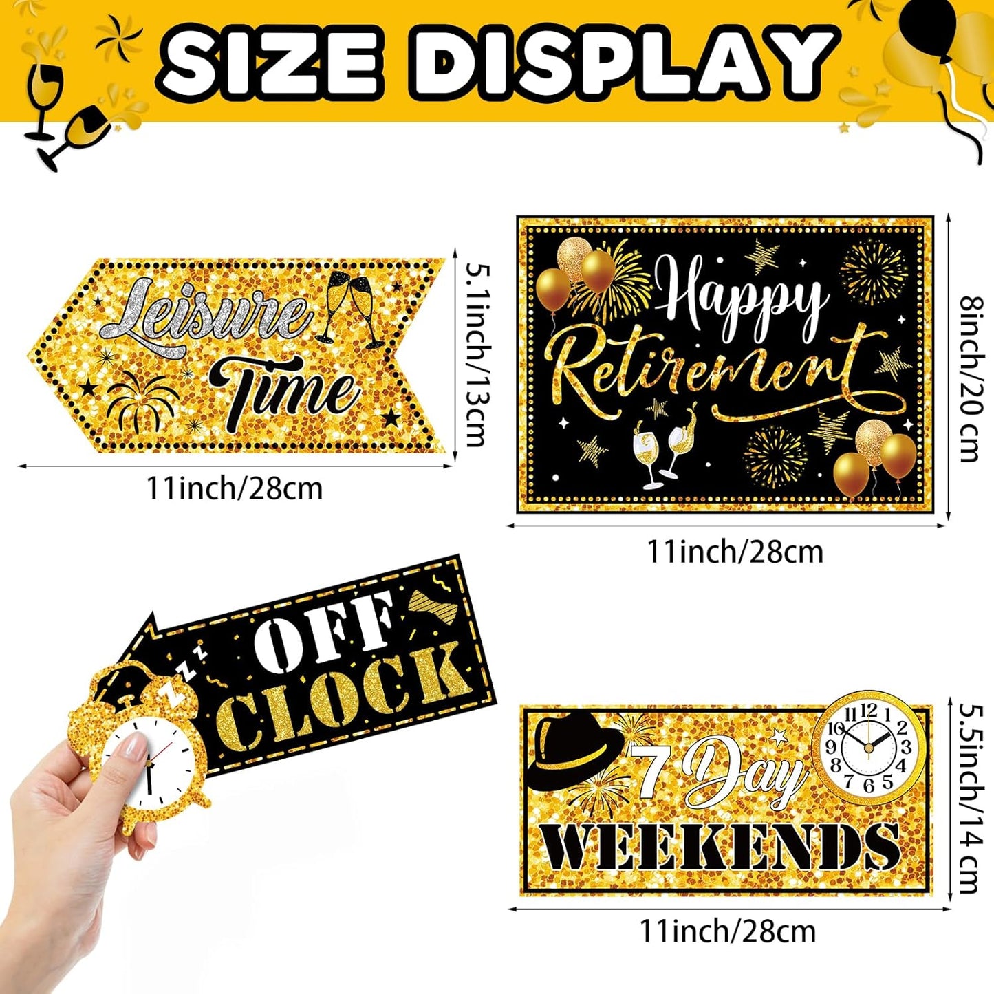 24 Pieces Retirement Decorations Retirement Party Directional Sign Retired Welcome Signs for Adults Retirement Themed Party Decorations Birthday Party Supplies