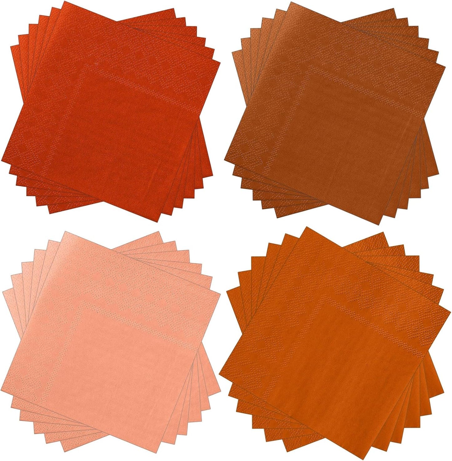Layhit 100 Pcs Cocktail Napkins Disposable Beverage Napkins Square Paper Dessert Tissue for Wedding Birthday Celebration Party Supplies(Brown Series,5 x 5 Inch)