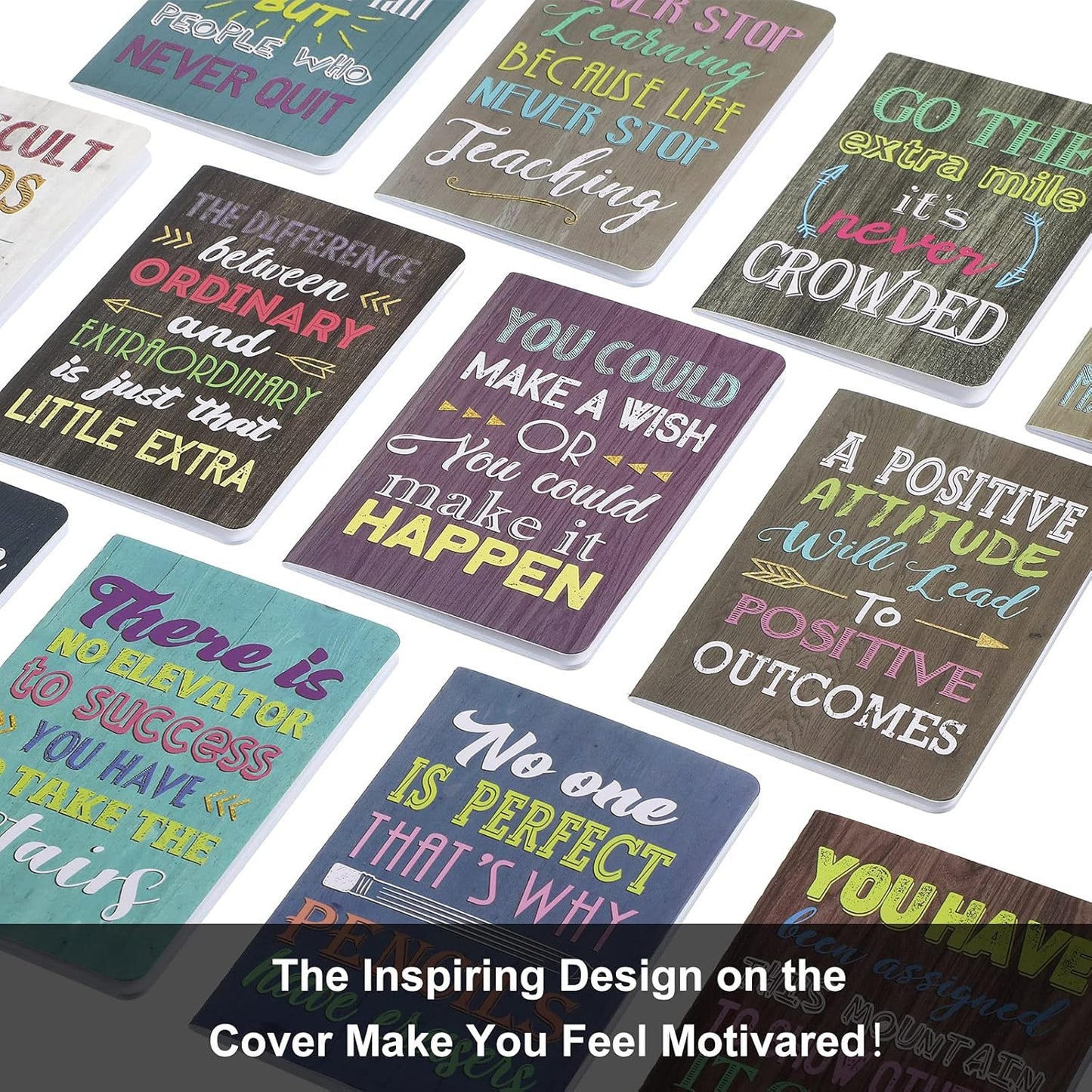 Outus 24 Pieces Mini Inspirational Notepads Motivational Small Pocket Journal Notebook Inspiring Note Pads Gift for School Office Travel Coworkers Supplies, 12 Styles (Simple Style)