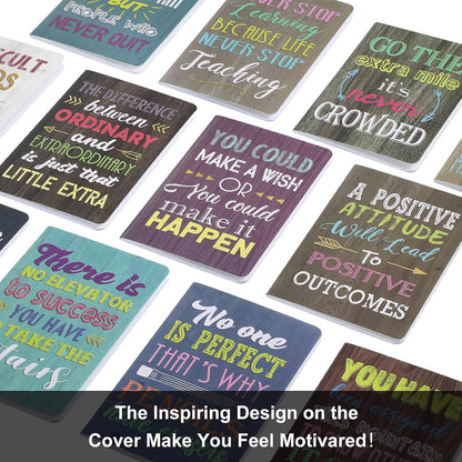 Outus 24 Pieces Mini Inspirational Notepads Motivational Small Pocket Journal Notebook Inspiring Note Pads Gift for School Office Travel Coworkers Supplies, 12 Styles (Simple Style)