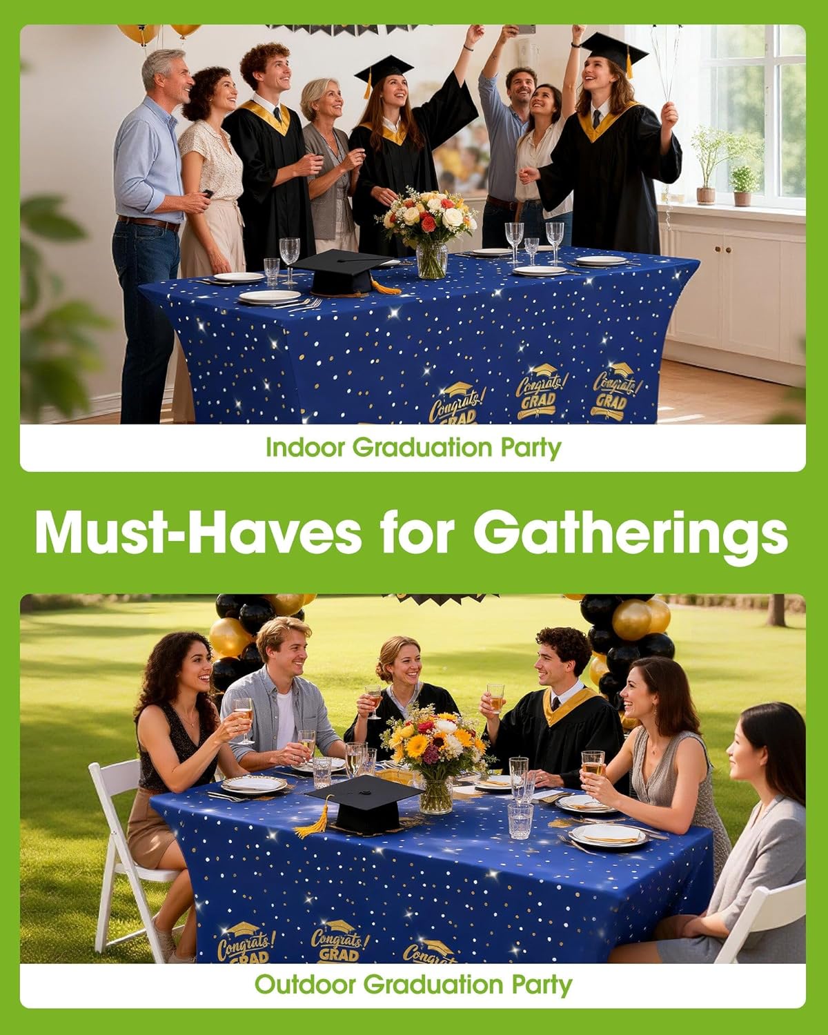 Pureegg Spandex Tablecloth 6ft - 2 Pack, Fitted and Tight Cloth for Rectangle Table, Wrinkle-Free and Stretch Table Cover for Party, Wedding, Banquet and Birthday, White