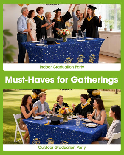 Pureegg Spandex Tablecloth 6ft - 2 Pack, Fitted and Tight Cloth for Rectangle Table, Wrinkle-Free and Stretch Table Cover for Party, Wedding, Banquet and Birthday, White