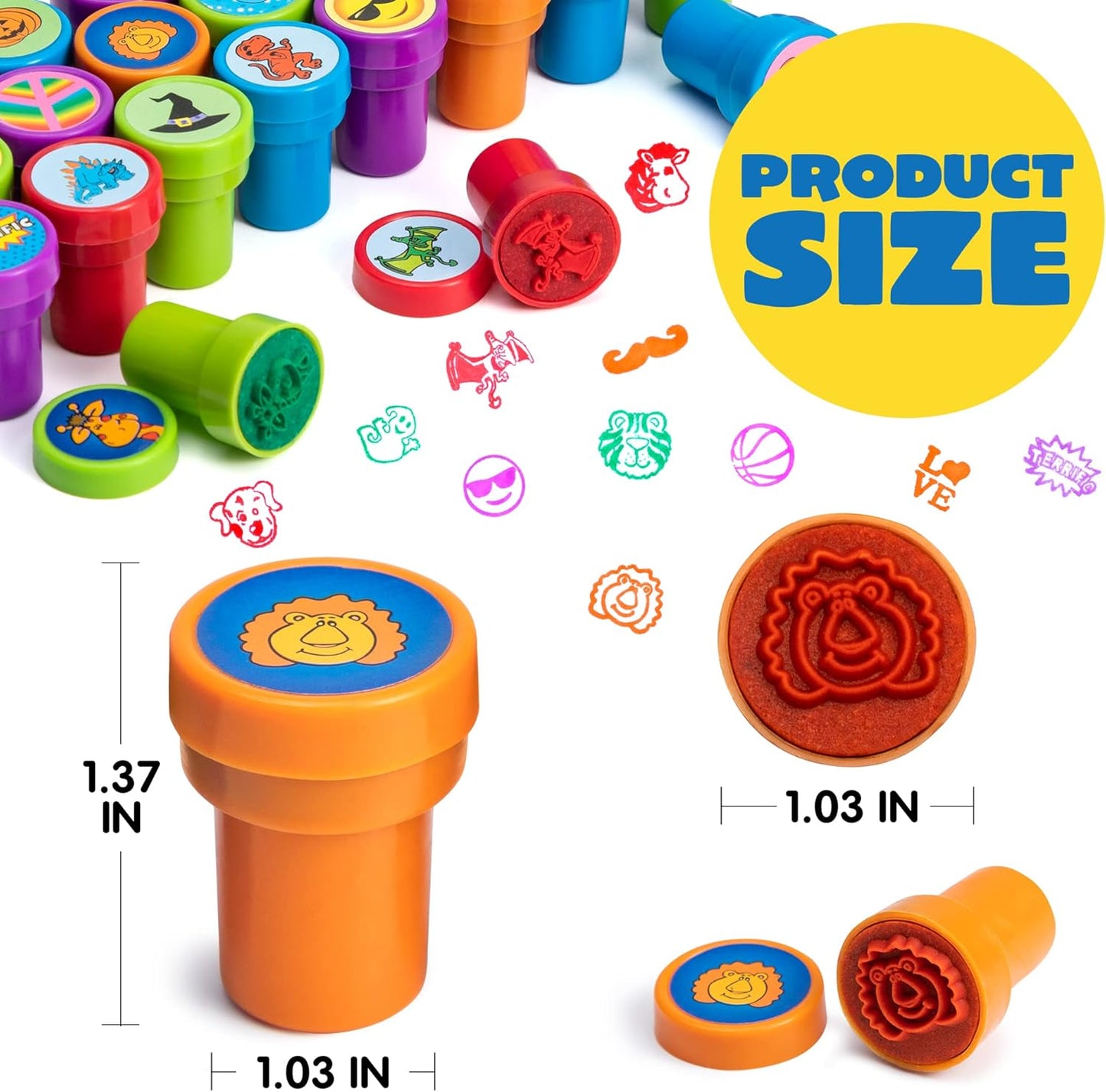 JOYIN 100PCS Assorted Stamps for Kids Self-Ink for Party Favor, Teacher Stamps, Kids Treasure Box, Prize for Classroom, Birthday School Stuffers (50 Designs, Dinosaur, Halloween Stampers)
