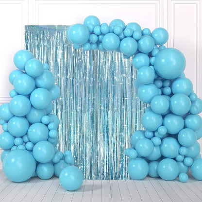 Voircoloria 3 Pack 3.3x8.2 Feet Gold Foil Fringe Backdrop Curtains, Tinsel Streamers, Fringe Backdrop for 2025 New Years Eve, Graduation, Birthday, Baby Shower, Gender Reveal, Disco Party - Colors B