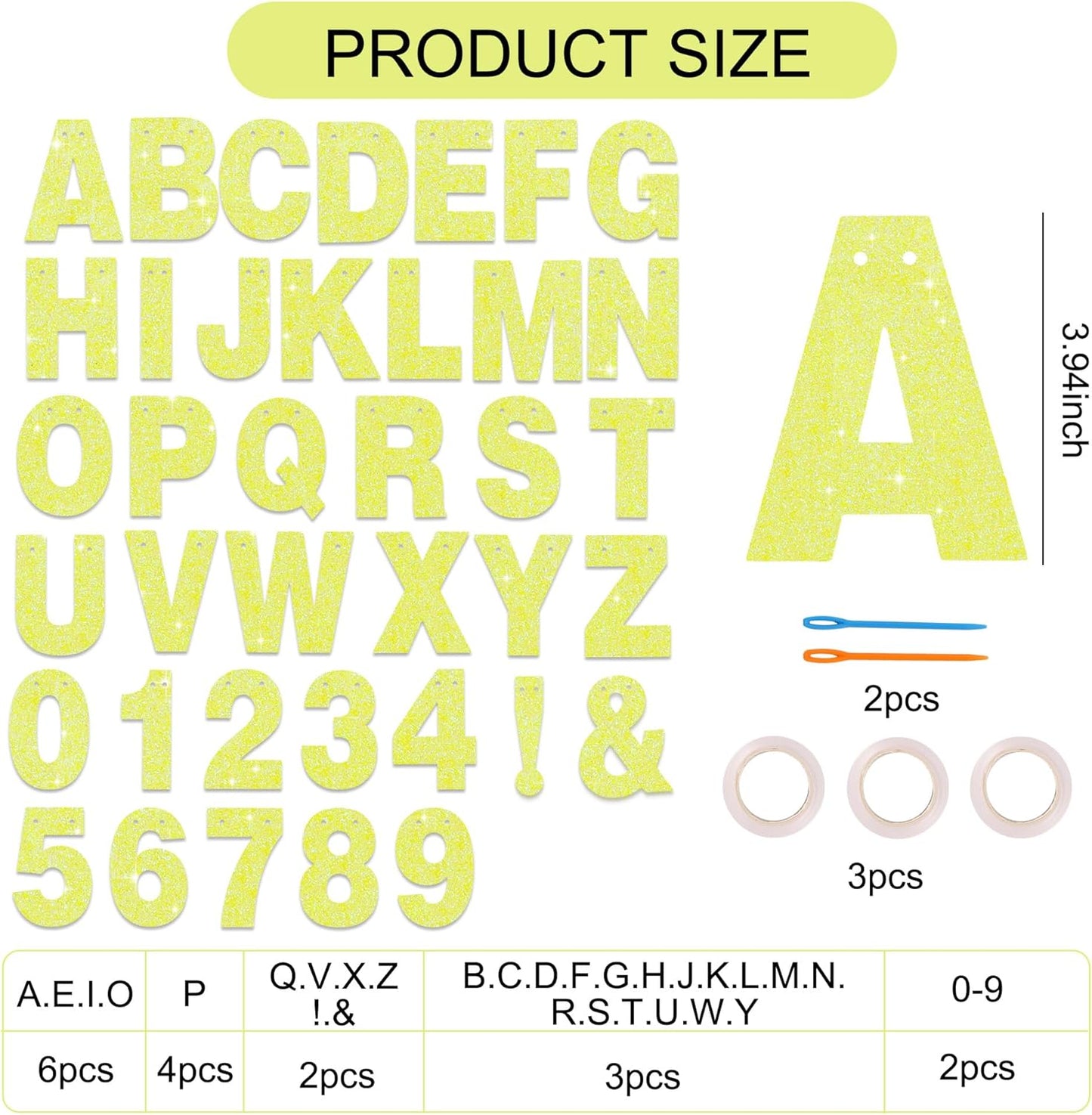 BEISHIDA 116 PCS A-Z DIY Letter Banner Kit Make Your Own Banner Including 111 Letters and Numbers 3 Rope and 2 Threading Device,Customized for Birthday Graduation Wedding Decor Black