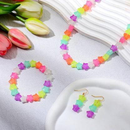 Kenning 500 Pcs 13mm Glow in The Dark Star Beads Bulk Star Pony Beads Luminous Supplies for DIY Jewelry Making, Hair Braiding, Bracelets & Necklaces(Multicolored)