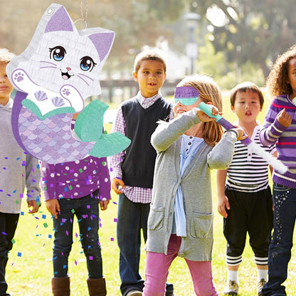 Hooqict Mexican Pinata with Blindfold and Bat Stick Party Pinata for Fiesta Carnival Cinco de Mayo Decorations Kids Adults Mexican Party Games Birthday Party Supplies