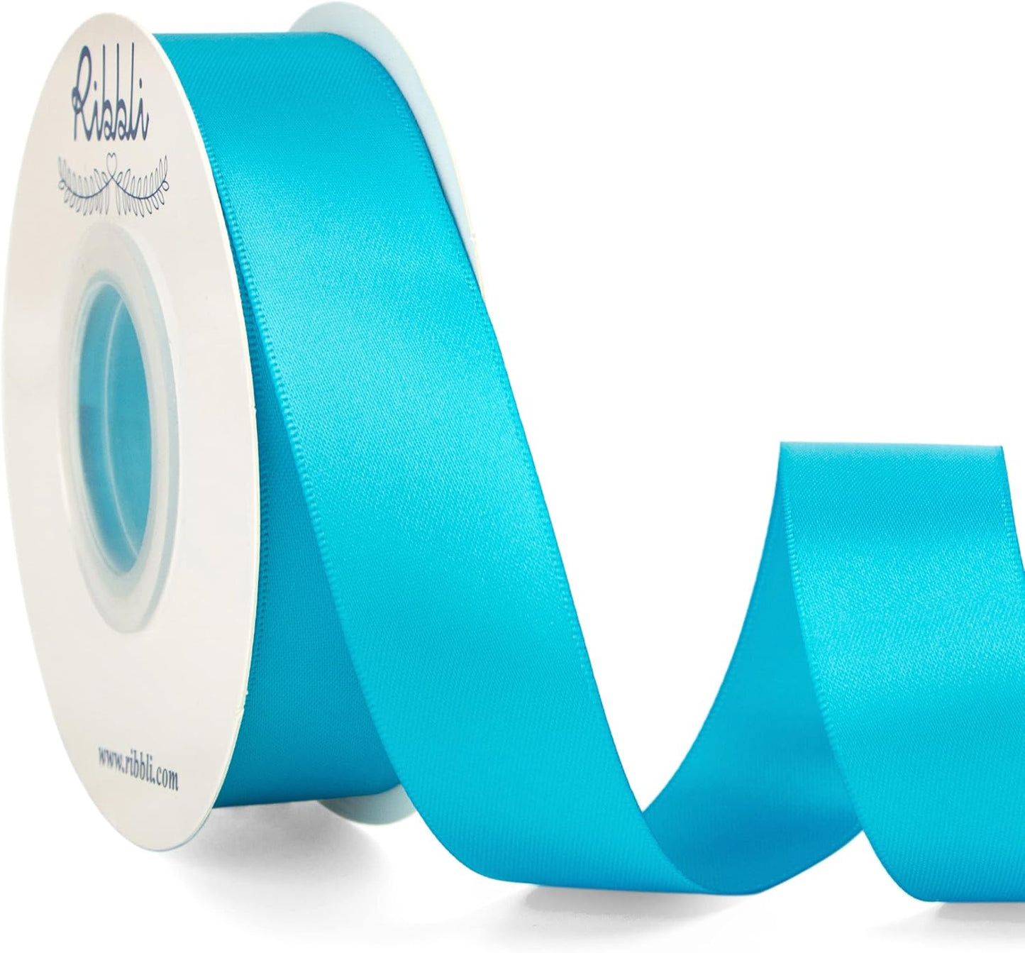 Ribbli Double Faced White Satin Ribbon,3/8” x Continuous 25 Yards,Fabric Ribbon use for Bows Bouquet,Gift Wrapping,Floral Arrangement