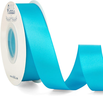 Ribbli Double Faced White Satin Ribbon,3/8” x Continuous 25 Yards,Fabric Ribbon use for Bows Bouquet,Gift Wrapping,Floral Arrangement