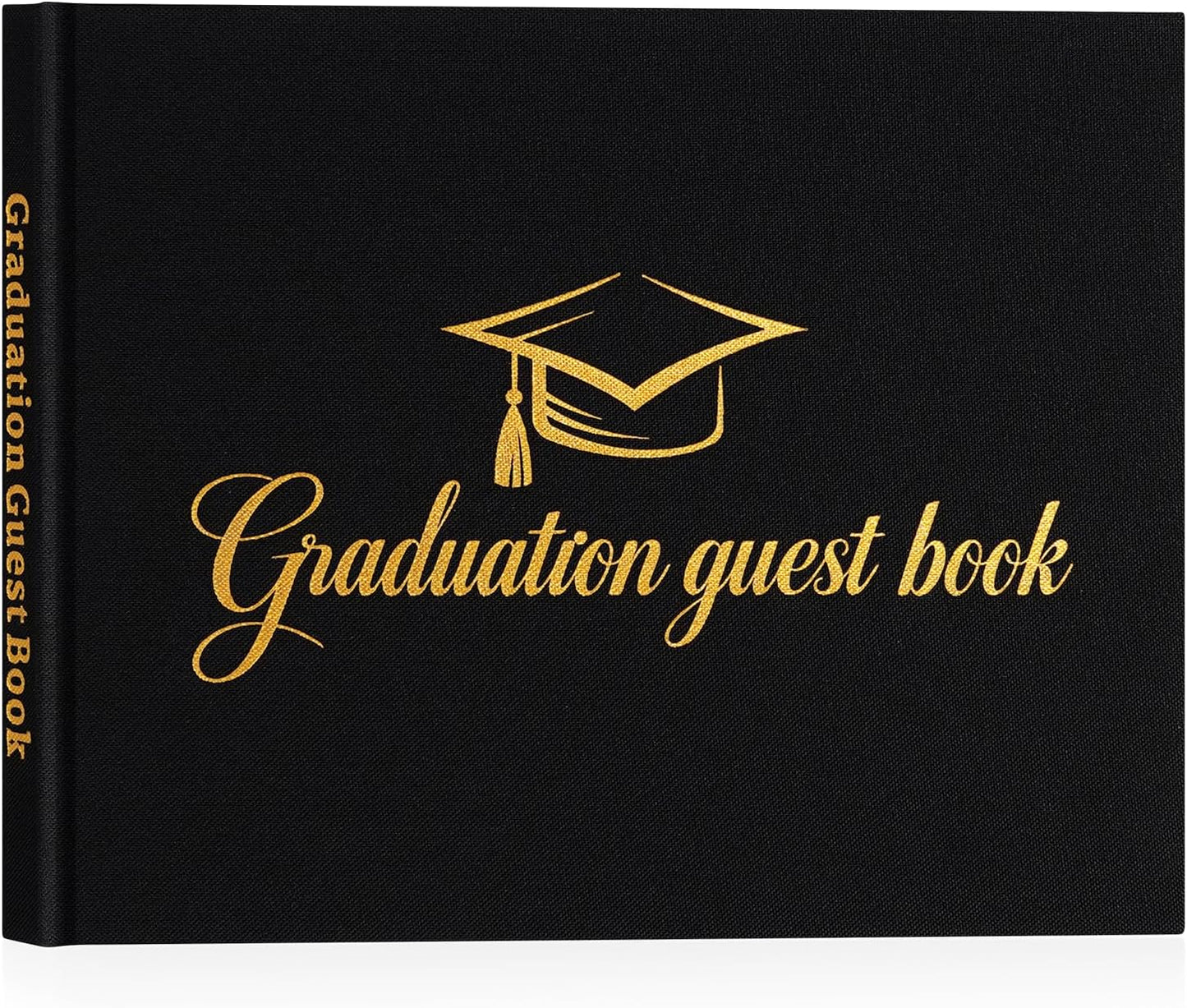 Artmag 2026 Graduation Guest Book Fabric Hardcover Signs Signature Graduation 100 Pages Guest Book Grad Memory Scrapbook for College Gifts (Black)