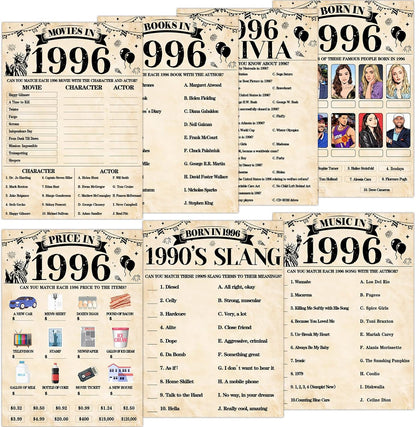 70Pcs 70th Birthday Party Games Born In 1956 Fun 1956 Trivia Music Slang Books Game Double-Sided Game Cards Vintage 70th Birthday Party Supplies for 70 Year Old Activity Anniversary Class Reunion