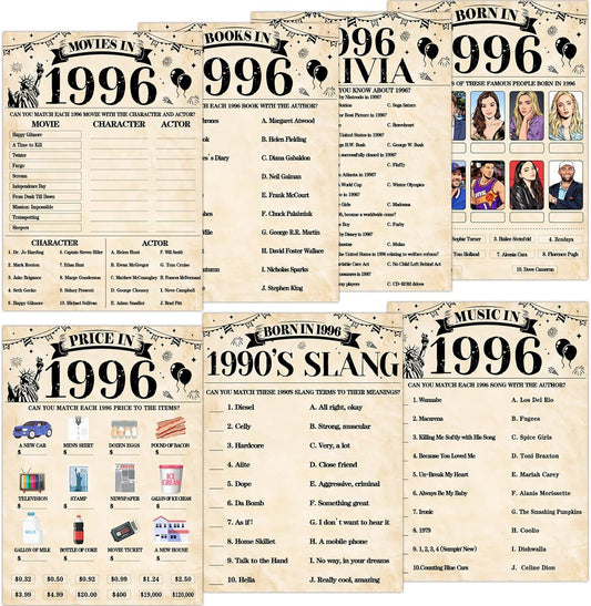 70Pcs 70th Birthday Party Games Born In 1956 Fun 1956 Trivia Music Slang Books Game Double-Sided Game Cards Vintage 70th Birthday Party Supplies for 70 Year Old Activity Anniversary Class Reunion