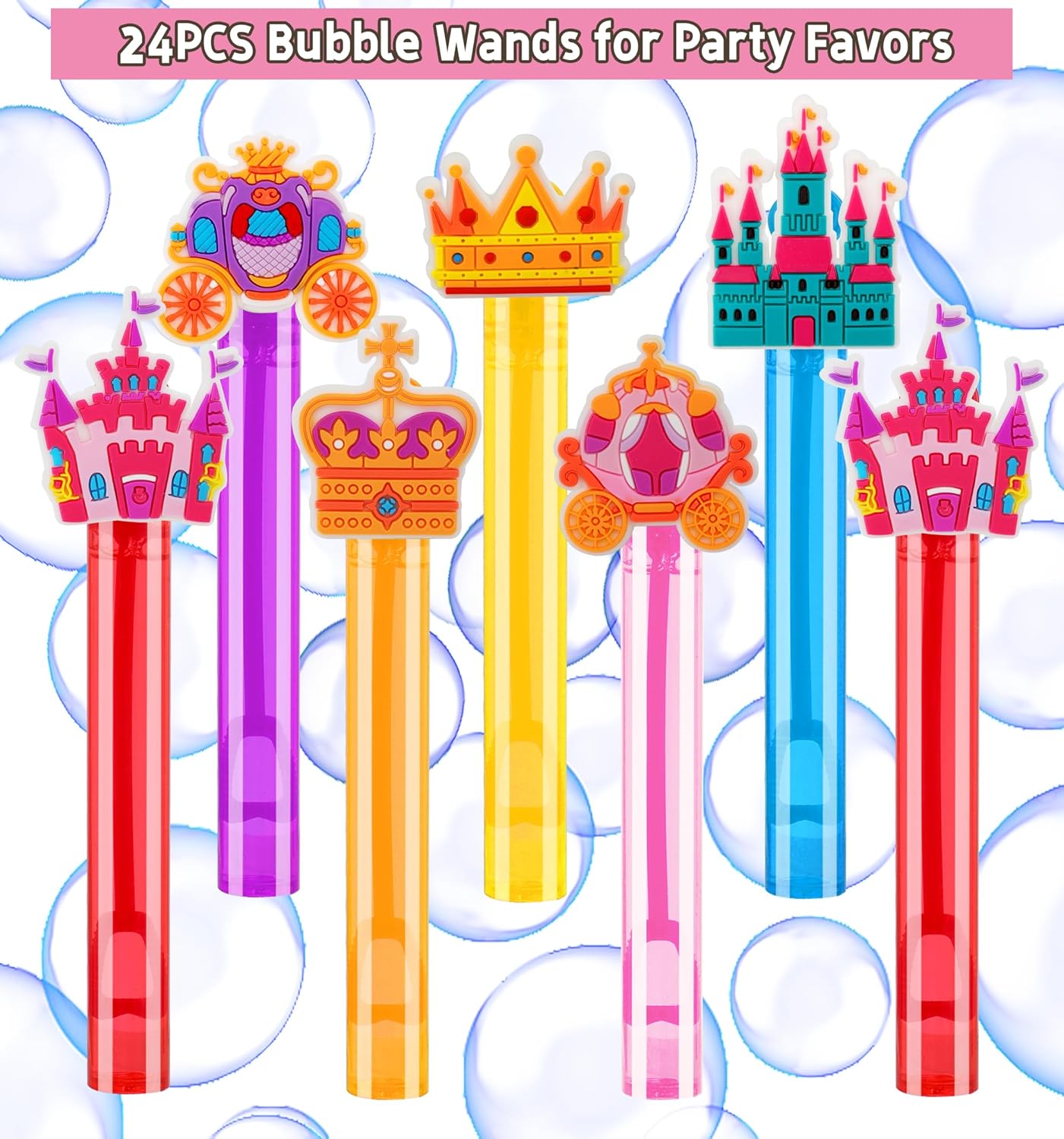 24PCS Animal Bubble Wands for Wild One Birthday Baby Shower Decorations Safari Jungle Theme Party Favors Supplies, Pinata Goodie Bags Filler, Classroom Prizes, Valentines Gifts, Easter Stuffers