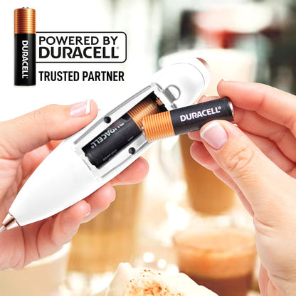 Zulay Kitchen Powerful Milk Frother Wand With Duracell Batteries - Ultra Fast Handheld Drink Mixer - Electric Whisk Foam Maker for Coffee, Lattes, Cappuccino & Matcha - Z1 Motor - Black - Colors B