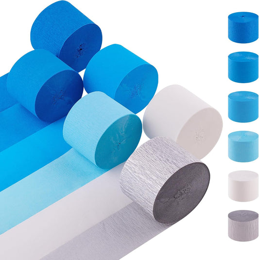 Crepe Paper Streamers 6 Rolls Rainbow Streamers 2.2 Inches 738 Feet, Streamers Party Supplies for Birthday, Wedding, Baby Shower, Bachelorette Party, Graduations Decorations, DIY Crafts