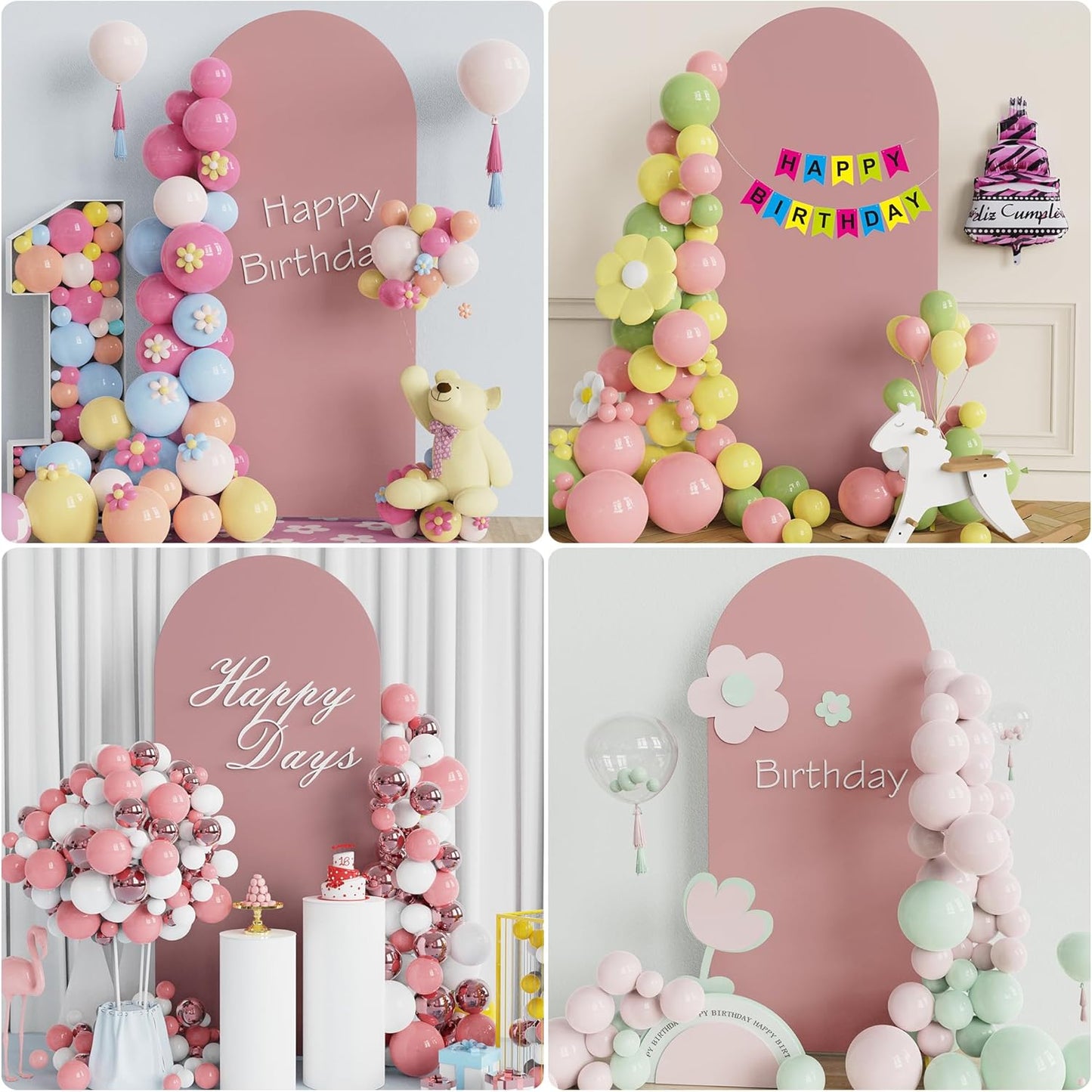 Wokceer 7.2 FT Wedding Arch Backdrop Stand and White Arch Cover, Metal Arch Stand with Arch Stand Cover for Birthday Party Wedding Ceremony Bridal Baby Shower Event Decor