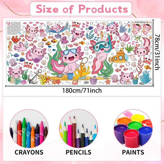 InIsaJace Giant Positive Coloring Poster, Positive Encourage Coloring Tablecloth, I Am Creative DIY Poster Party Supplies Decor for Home Activities(31x71 Inches)
