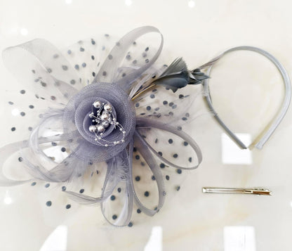 Fascinators Hat Women Tea Party Headband Flower Cocktail Mesh Feathers Hair Clip Kentucky Derby Hat Wedding