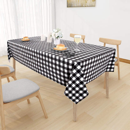 sancua Clear Plastic 100% Waterproof Tablecloth - 54 x 78 Inch - Vinyl PVC Rectangle Table Cloth Protector Oil Spill Proof Wipe Clean Table Cover for Dining Tables, Parties & Camping, Crystal Clear