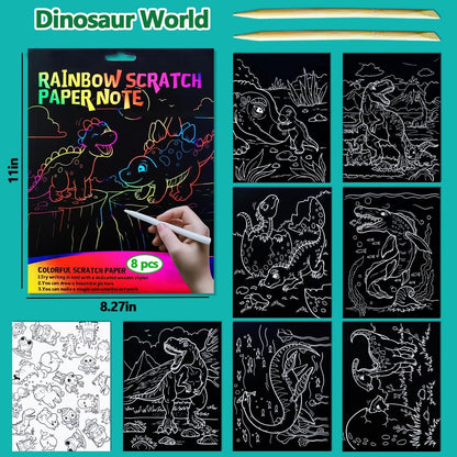 BAOXUE Scratch Art for Kids, Mermaids Black Rainbow Scratch Paper Set-Arts And Crafts & Supplies, DIY Activity & Party Games, Mermaid Toys Gifts for Toddlers, Girls
