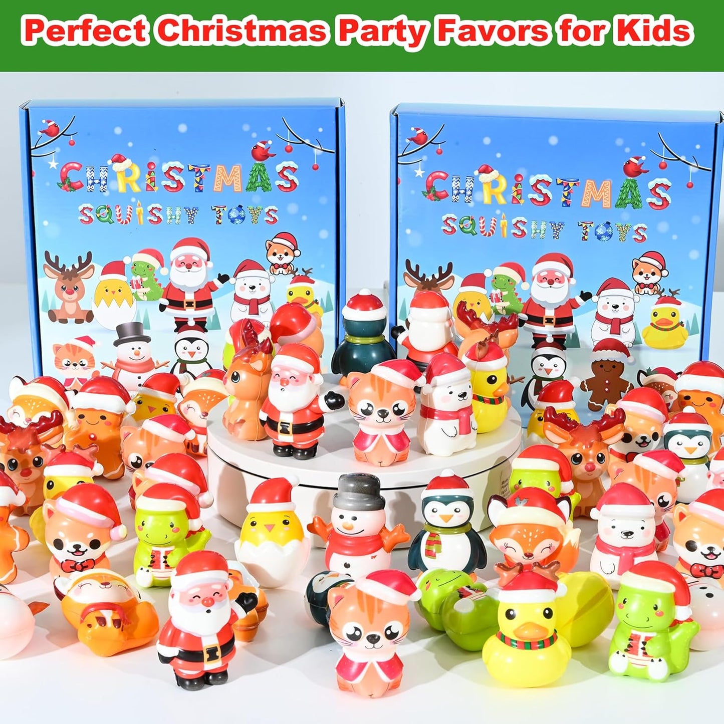 24PCS Party Favors for Kids, Animal Squishy Toys, Goodie Bag Pinata Fillers, Safari Wild Birthday Decorations, Treasure Chest Classroom Prizes,Easter Halloween Christmas Stocking Stuffers Gifts