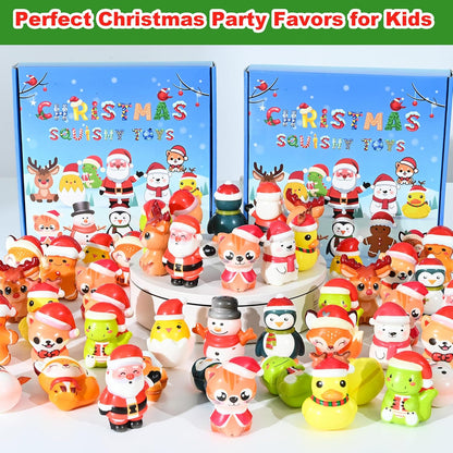 24PCS Party Favors for Kids, Animal Squishy Toys, Goodie Bag Pinata Fillers, Safari Wild Birthday Decorations, Treasure Chest Classroom Prizes,Easter Halloween Christmas Stocking Stuffers Gifts