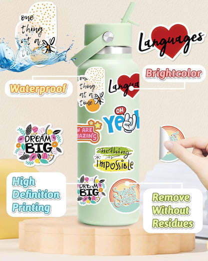 100 Pcs Cute Stickers for Kids, Waterproof Water Bottle Stickers, Vinyl Sticker Pack, Party Favors, Goodie Bag Stuffers, Treasure Box & Classroom Prizes for Elementary Students - No-Repeat