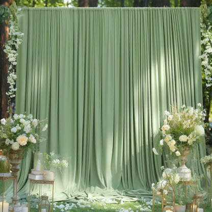 10ftx10ft Black Backdrop Curtains for Weddings Parties, Wrinkle Free 2 Panels Silky Polyester Photo Backdrop Drapes Back Drop Cloth Drapery for Birthday Mother'sDay Photography Background