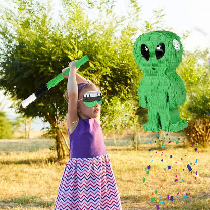 Disco Ball Pinata with Stick and Blindfold 80s 90s Theme Party Decorations Silver Mirror Disco Ball Pinata for Birthdays Weddings Roller Skating Party Supplies