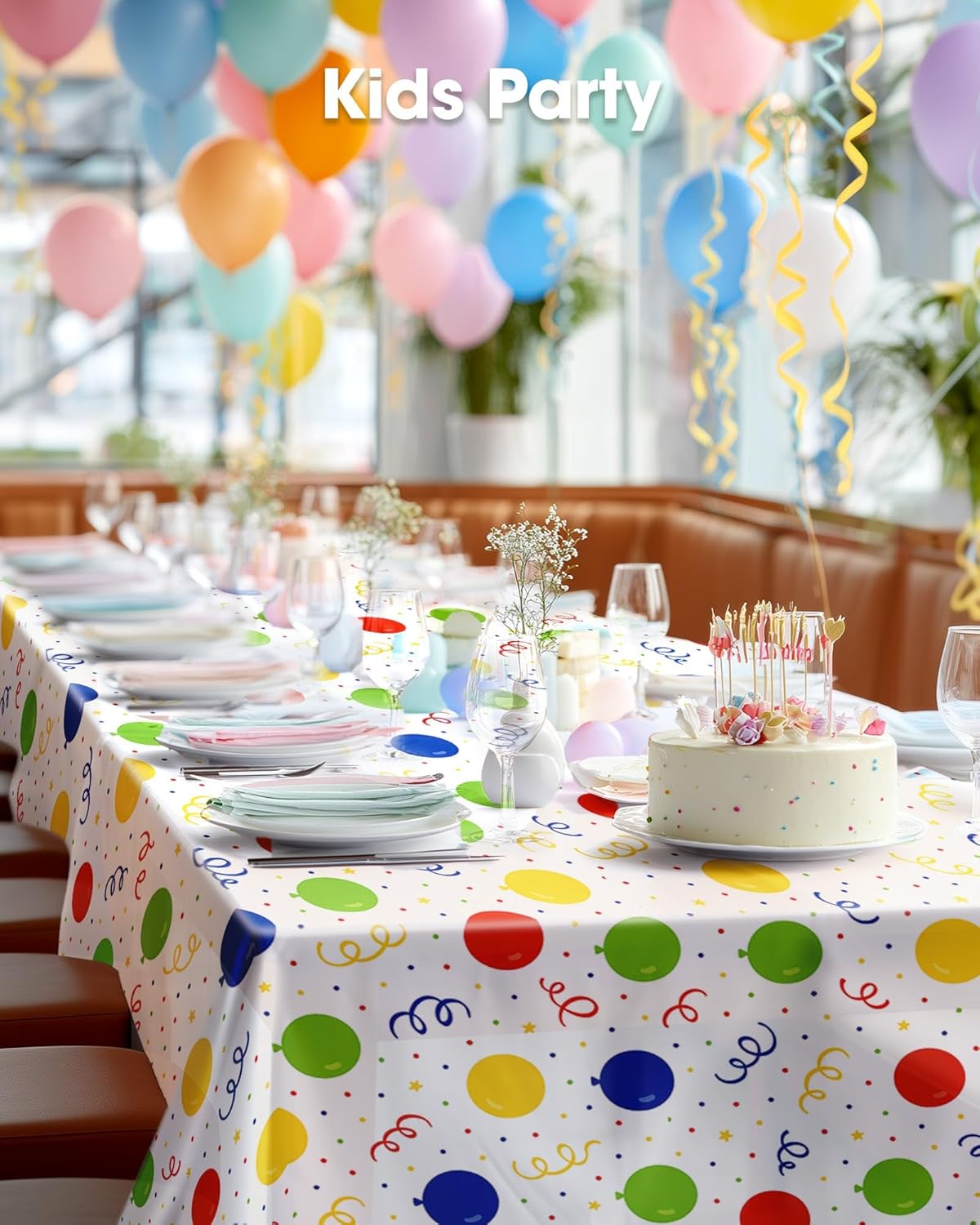 Pureegg Plastic Table Cloth 10 Pack, 54 x 108 Inch Disposable Table Cloths for Party, Picnic and Wedding, Rectangle, White - Colors A
