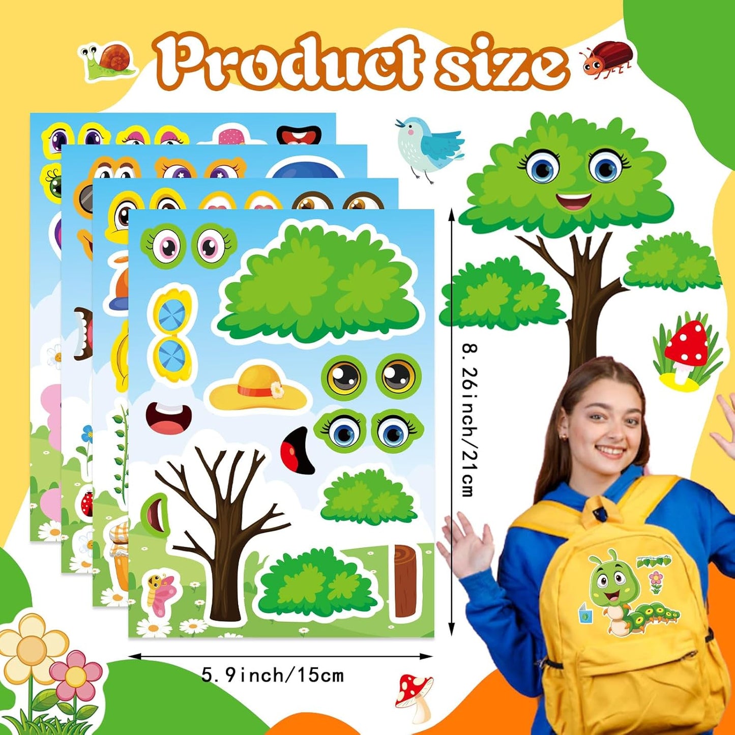24 Sheets Make a Face Stickers for Kids Toddlers, Make Your Own Animal Mix and Match Sticker Sheets with Sea Animals Horses Dinosaurs Unicorns for Kids Crafts Party Favors Goodie Bags Stuffers
