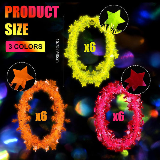 Norme 18 Pcs Glow in The Dark Necklaces Supplies, 15.75'' Neon Fluorescent Light up Necklaces for Women Men Adult, Glow Photo Prop Blacklight Favors for Festival Birthday Wedding Disco Gathering