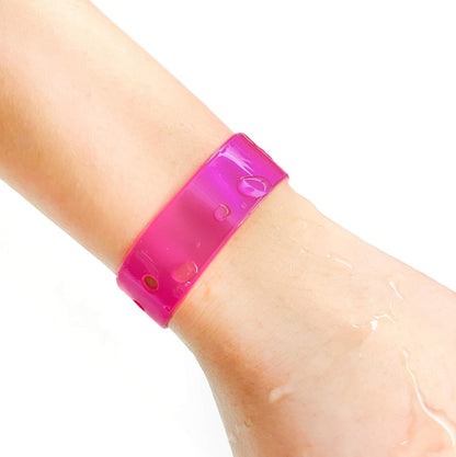 Ouchan Plastic Event Wristbands Neon Green- 100 Pack Vinyl Wristbands for Party