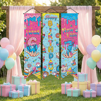 Chiisong 3 Pcs Neon Banner Party Decorations Let's Glow Banner Glow in the Dark Porch Sign Welcome Birthday Porch Sign for Neon Birthday Party Supplies Club Halloween Classroom Decorations