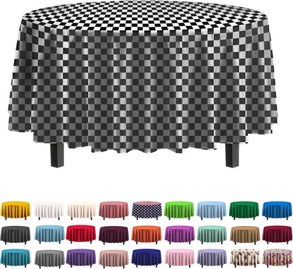 Exquisite Party Solids 6-Pack Premium Plastic Tablecloth 54in. x 108in. Rectangle Plastic Table Cover - Navy
