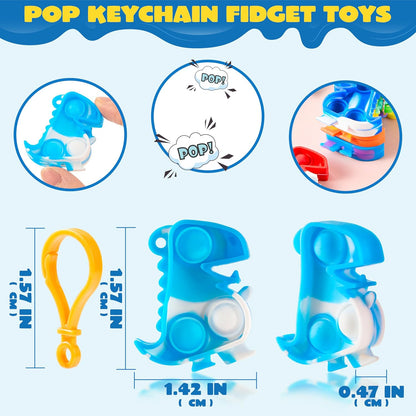 JOYIN Round Pop Fidget Keychain 30 Pack Pop Fidget Toys Bulk Party Favors for Kids 4-8,8-12 Years, Birthday Goodie Bags Stuffers Back to School Gifts for Students Classroom Prizes Sensory Toys