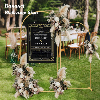 Metal Arch Backdrop Stand 7.2FT+6FT Wedding Arch Backdrop Stand Set of 2 Gold Arch Backdrop Stand for Valentines Day Party Wedding Ceremony Baby Shower Birthday Floral Balloon Decration