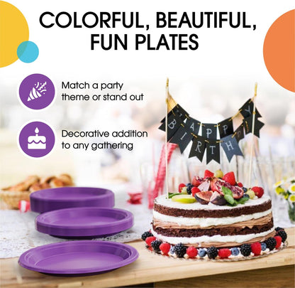Exquisite Party Solids Red Plastic Plates For Party Supplies 10" Red Disposable Plates Heavy Duty 50 Pcs Plastic Dinnerware Sets Heavy Duty 350 GSM Disposable Dinnerware Set