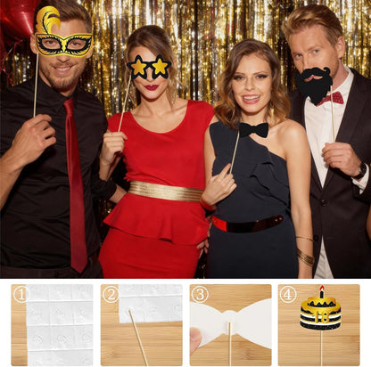 Hawaiian Party Photo Booth Props Kit, 30 PCS Luau Photo Booth Props with Large Inflatable Selfie Picture Frame for Hawaiian Tropical Tiki Summer Pool Party Supplies
