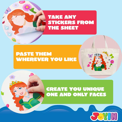 JOYIN 36 Sheets 9"x6" Make a face Stickers for Kids, Make Your Own Animal Stickers with Unicorn, Dinosaur, Sea and Safari Animals, Crafts Birthday Party Favors, Goodie Bags Classroom Activities